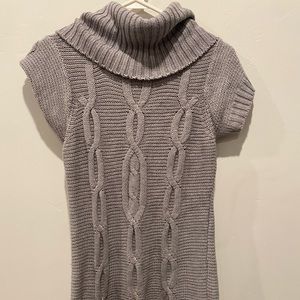 Short Sleeve Turtleneck Sweater Dress